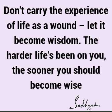 Wisdom Quotes : Life, experience, suffering Quote