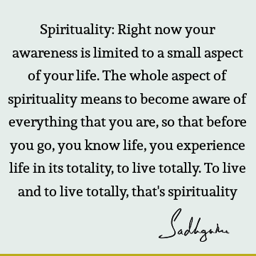 experience Quotes : Life, spirituality, awareness Quote