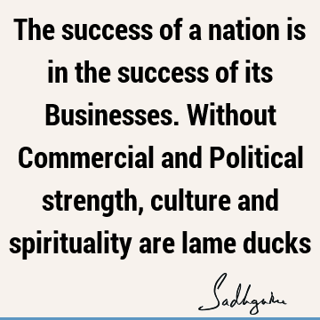 Success Quotes : spirituality, nation Quote