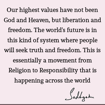responsibility Quotes : Freedom, God, Religion Quote