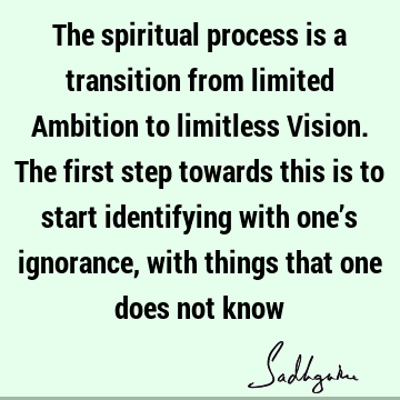 spiritual process Quotes : ignorance, limitation, identity Quote