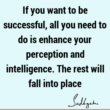 intelligence Quotes : Success, perception Quote