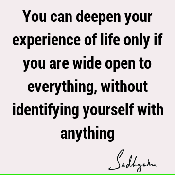yourself with anything : Life, experience Quote